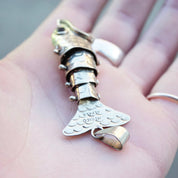 Vintage Articulated Silver Fish Pendant, Mexican Alpaca Silver Fish Necklace Pendant, Unique Silver Pendant With Moveable Parts