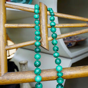 Vintage Malachite Bead Necklace, Beautiful Graduated Malachite Bead Necklace, 23" Long Necklace Made With Natural Malachite Stones