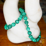 Vintage Malachite Bead Necklace, Beautiful Graduated Malachite Bead Necklace, 23" Long Necklace Made With Natural Malachite Stones