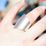 Vintage Kathy Lynn Mayeda Sterling Silver Wrap Ring, Rare Designer Silver Ring, Modernist Sterling Silver Fan Ring, 925 KLM Jewelry