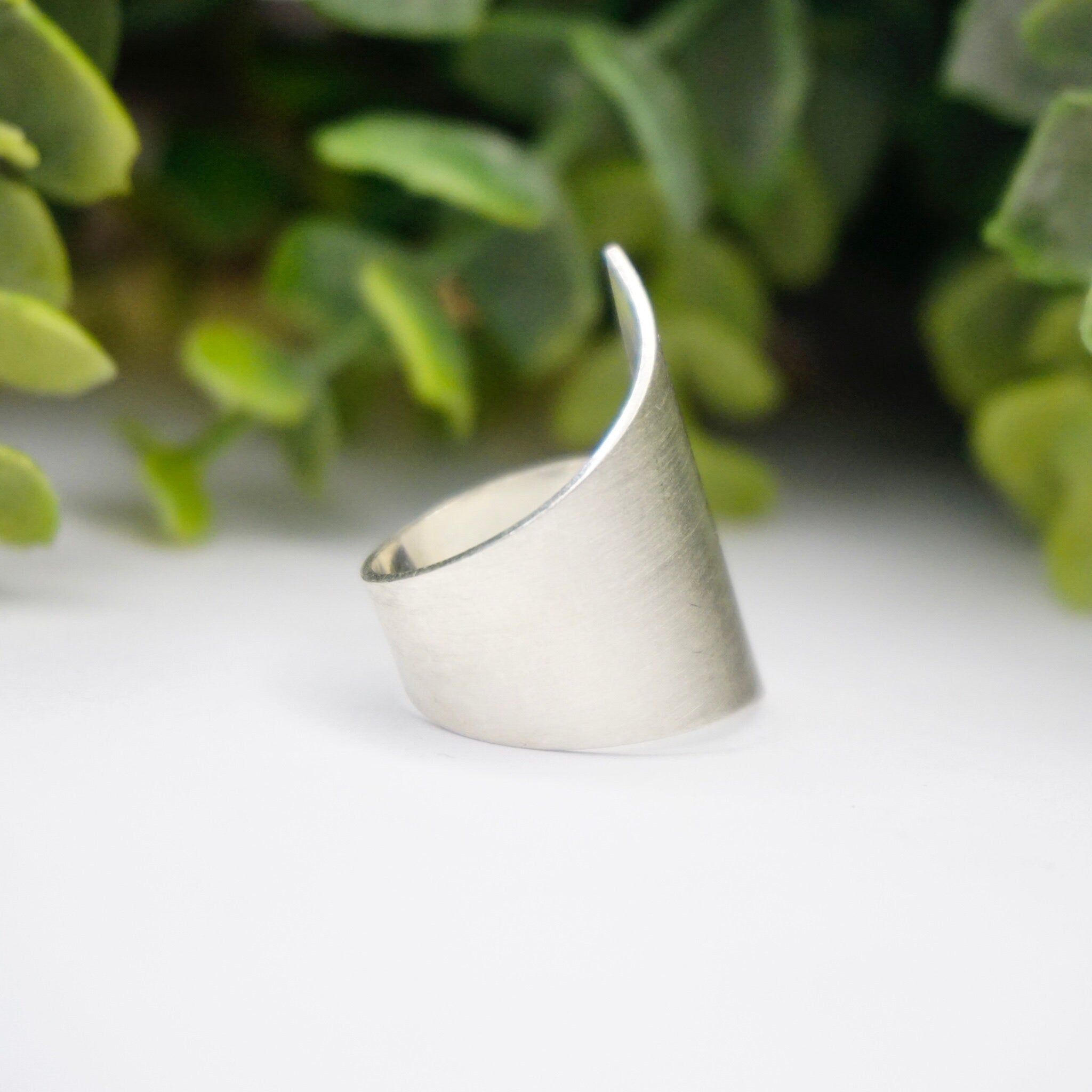 Vintage Kathy Lynn Mayeda Sterling Silver Wrap Ring, Rare Designer Silver Ring, Modernist Sterling Silver Fan Ring, 925 KLM Jewelry