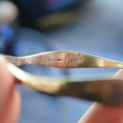 Vintage Sterling Silver Bangle, Signed Conley Sterling Silver Bracelet, Modernist Geometric Silver Bangle, Hammered Silver Bracelet, 925