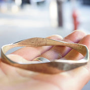 Vintage Sterling Silver Bangle, Signed Conley Sterling Silver Bracelet, Modernist Geometric Silver Bangle, Hammered Silver Bracelet, 925