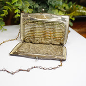 Vintage Whiting & Davis Enamel Mesh Purse, Color Chainmail Bag With Swirl Design, Antique Art Deco Mesh Hand Purse, Whiting and Davis Co