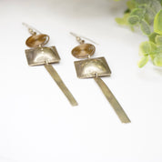 Vintage Silver Dangle Earrings, Abstract Silver Earrings With Swirl Design, Long Silver Earrings With Hammered Details, Statement Jewelry