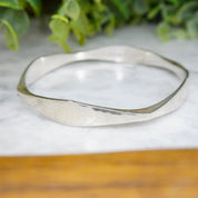Vintage Sterling Silver Bangle, Signed Conley Sterling Silver Bracelet, Modernist Geometric Silver Bangle, Hammered Silver Bracelet, 925
