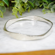 Vintage Sterling Silver Bangle, Signed Conley Sterling Silver Bracelet, Modernist Geometric Silver Bangle, Hammered Silver Bracelet, 925