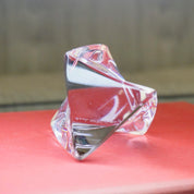 Vintage Kosta Boda Twisted Glass Paperweight, Signed Crystal Sculpture, Kosta Boda 98580 "G Warff", Abstract Glass Paperweight, 3 1/2" Tall
