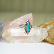 Vintage Native American Turquoise Sterling Silver Ring, Petite Silver Ring With Natural Turquoise Stone, 925 Jewelry