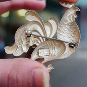 Vintage Sterling Lang Rooster Brooch, 1940's Ornate Silver Rooster Pin, Detailed Sterling Silver Rooster Brooch, Lang Sterling, 925 Jewelry