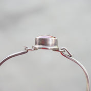 Vintage Red Jasper Sterling Silver Hinged Bangle, Silver Bracelet With Dark Red Stone, Modernist Silver Bangle Made In Mexico, 925 Jewelry