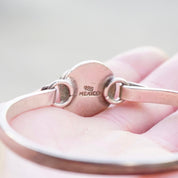 Vintage Red Jasper Sterling Silver Hinged Bangle, Silver Bracelet With Dark Red Stone, Modernist Silver Bangle Made In Mexico, 925 Jewelry