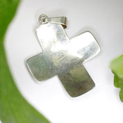 Vintage Sterling Silver Cross Pendant, Engraved Silver Pendant Made In Mexico, Sterling Silver Cross With Hammered Pattern, Mexico 925