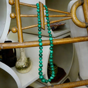 Vintage Malachite Bead Necklace, Beautiful Graduated Malachite Bead Necklace, 23" Long Necklace Made With Natural Malachite Stones