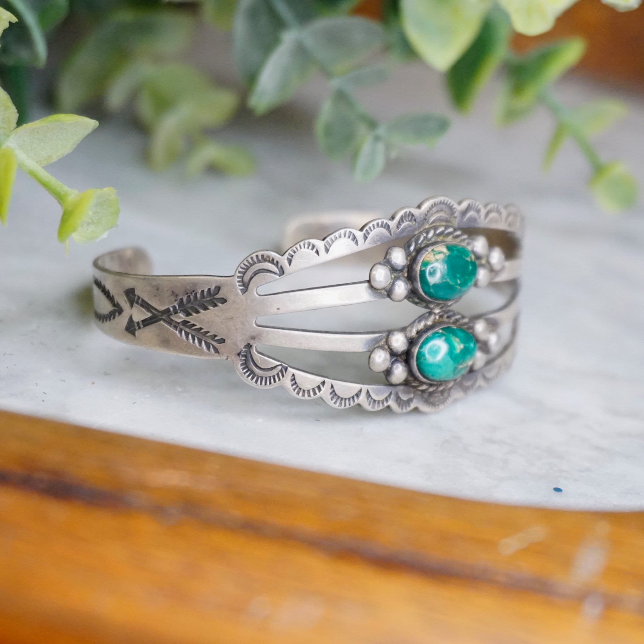 Vintage Native American Coin Silver Turquoise Cuff, Handmade Bracelet With Natural Turquoise Stones, Hammered Silver Cuff, Old Pawn Jewelry