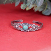 Vintage Coin Silver Turquoise Cuff Bracelet, Petite Silver Bracelet Beautiful Hammered Details, Natural Turquoise, Old Pawn Jewelry
