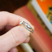 Vintage Otto Sterling Silver Dolphin Ring, Silver Cut Out Ring With Dolphin Figure, Minimalist Sterling Silver Animal Ring, 925, Size 10 US
