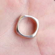 Vintage Etched Sterling Silver Ring, Minimalist Rounded Square Ring With Hammered Details, Solid Sterling Silver Ring, 925, Size 7 US