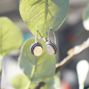 Vintage Moonstone & Silver Earrings, Beautiful Moonstone Drop Earrings, Locking Hook Kidney Ear Wire Earrings, Petite Silver Earrings