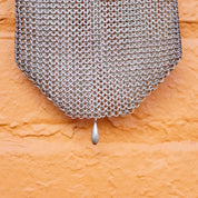 Antique Art Nouveau Sterling Silver Chain Mail Purse, Vintage Silver Mesh Coin Purse With Embossed Face On Frame, In Amazing Condition, 925