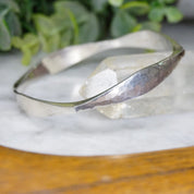 Vintage Sterling Silver Bangle, Signed Conley Sterling Silver Bracelet, Modernist Geometric Silver Bangle, Hammered Silver Bracelet, 925