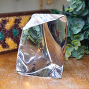 Vintage Kosta Boda Twisted Glass Paperweight, Signed Crystal Sculpture, Kosta Boda 98580 "G Warff", Abstract Glass Paperweight, 3 1/2" Tall