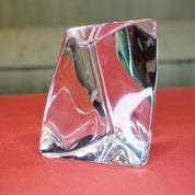 Vintage Kosta Boda Twisted Glass Paperweight, Signed Crystal Sculpture, Kosta Boda 98580 "G Warff", Abstract Glass Paperweight, 3 1/2" Tall