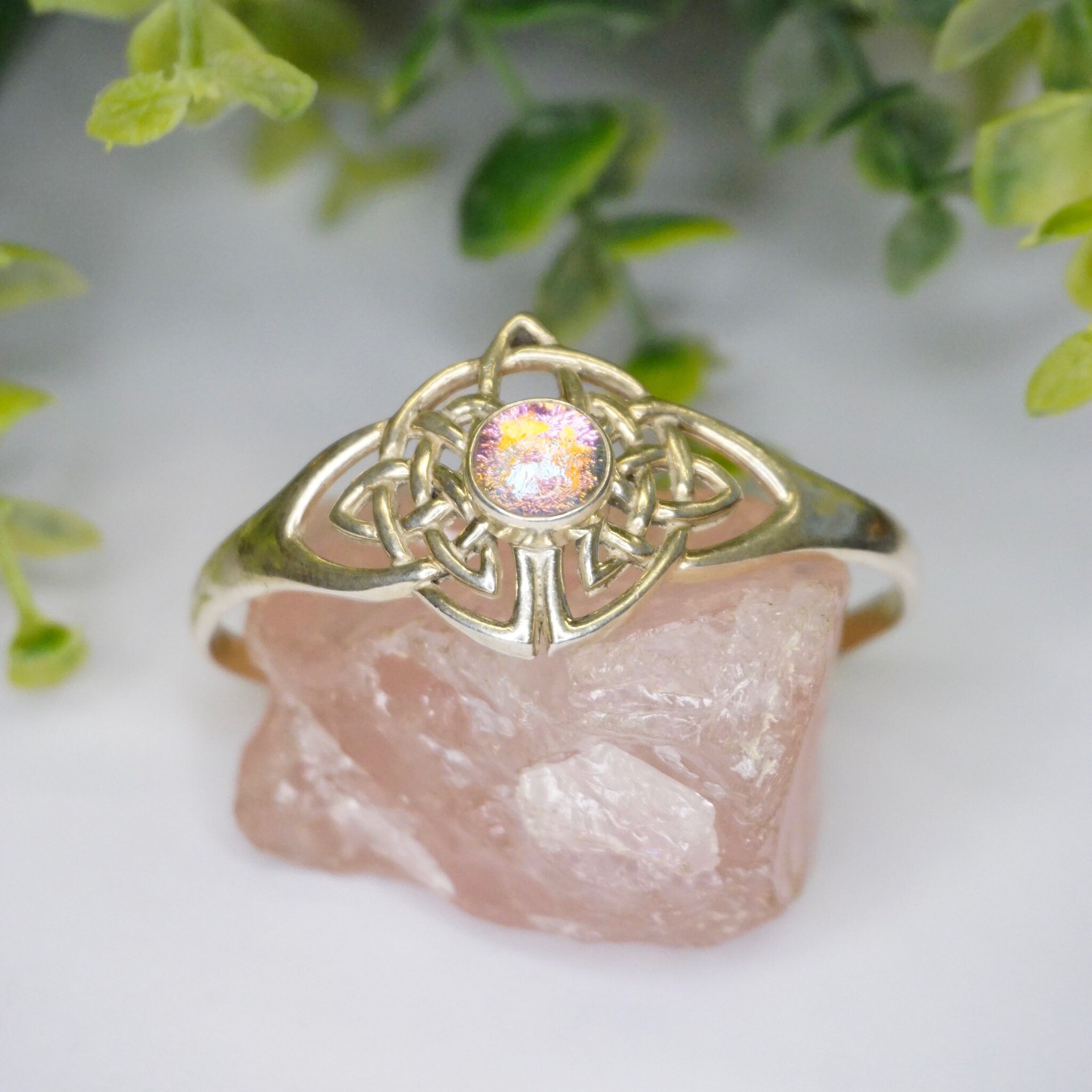 Vintage Synthetic Opal Sterling Silver Cuff, Sterling Silver Cuff With Celtic Knott Design, Silver Cut Out Cuff With Opal Stone, 925 jewelry