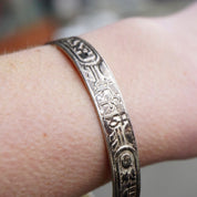 Vintage TAXCO Sterling Silver Hieroglyphic Bangle Bracelet, Antique Silver Bangle With Egyptian Motifs, Made In Mexico, 925 Jewelry