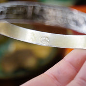 Vintage TAXCO Sterling Silver Hieroglyphic Bangle Bracelet, Antique Silver Bangle With Egyptian Motifs, Made In Mexico, 925 Jewelry