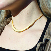 Vintage Gold Tone & White Enamel Curved Bar Collar Necklace, Unique Crescent Panel Choker, Fun Costume Jewelry, Statement Necklace