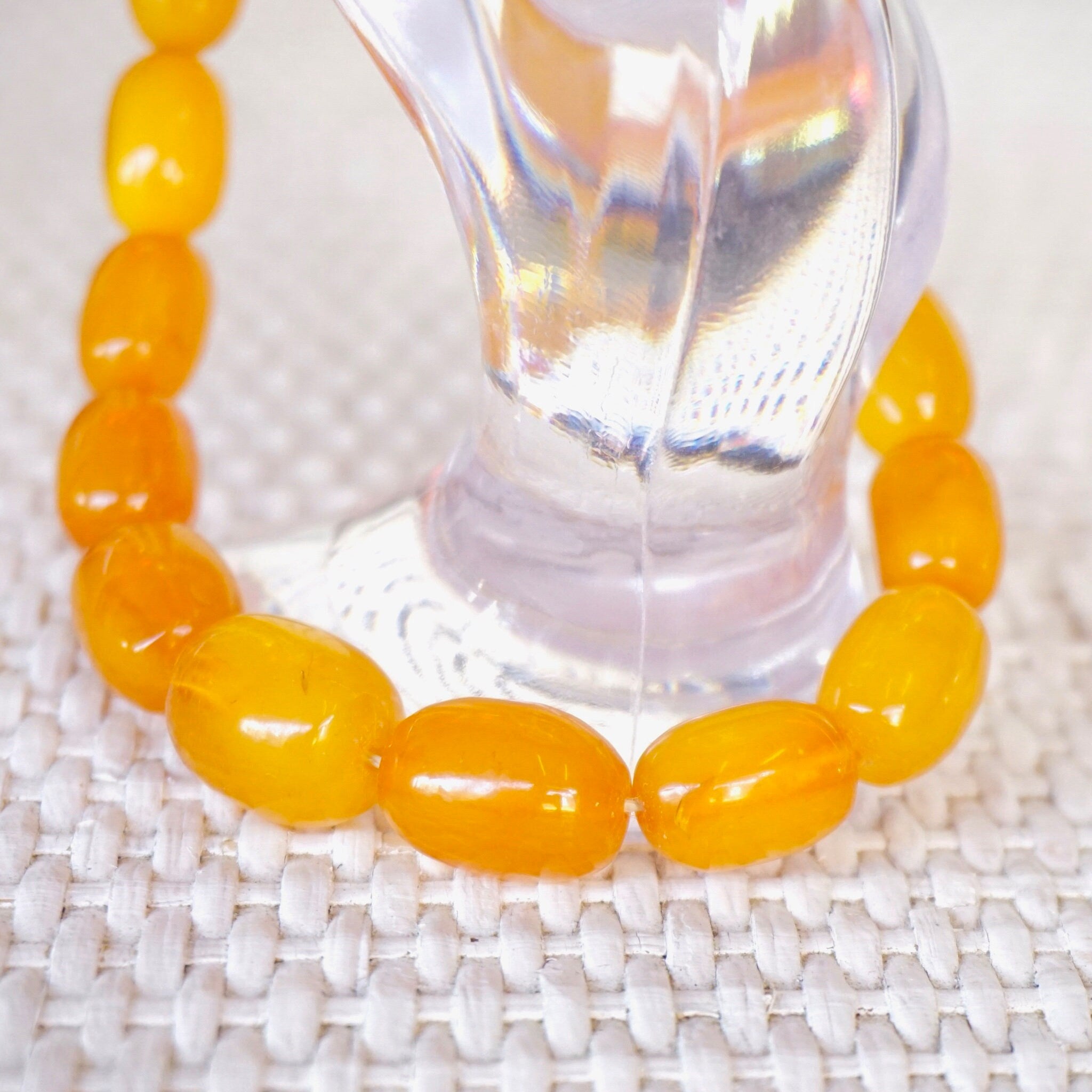 Vintage Butterscotch Baltic Amber Graduated Olive Bead Necklace, Antique Amber Bead Necklace, Natural Amber Jewelry, 22" Necklace