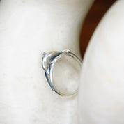Vintage Otto Sterling Silver Dolphin Ring, Silver Cut Out Ring With Dolphin Figure, Minimalist Sterling Silver Animal Ring, 925, Size 10 US