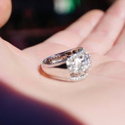 Vintage Tacori IV Sterling Silver & Cubic Zirconium Dome Ring, Silver Filigree Ring With Clear CZ Diamonds, 925 Jewelry, Size 6 1/2 US