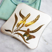 Vintage Elgin American Gold & Silver Tone Butterfly Compact, 1950's Compact Mirror And Power Puff Case, Makeup Compact With Etched Design