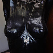 Vintage Sterling Silver Fairy Pendant Necklace, Art Nouveau Textured Silver Fairy Necklace, Silver Cable Chain Necklace, 925 Jewelry, 25" L