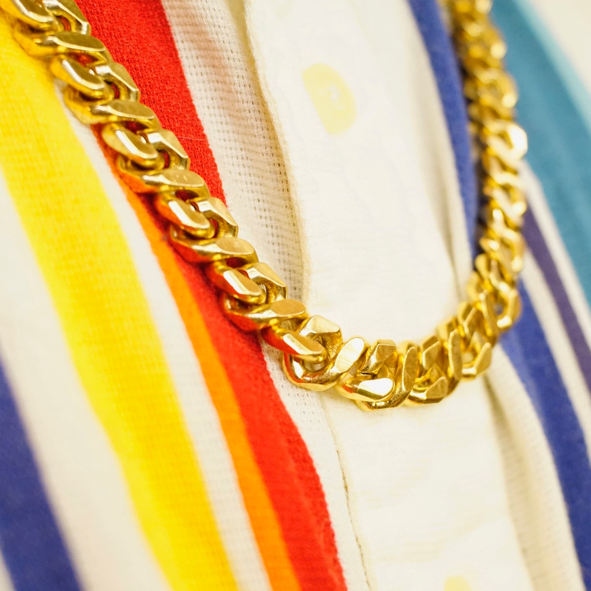 Vintage Givenchy Gold Tone Chunky Chain Necklace, Thick Cuban Link Necklace, Heavy Gold Chain, Designer Necklace, Unisex Jewelry, 25" Long
