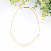 Vintage Gold Tone & White Enamel Curved Bar Collar Necklace, Unique Crescent Panel Choker, Fun Costume Jewelry, Statement Necklace