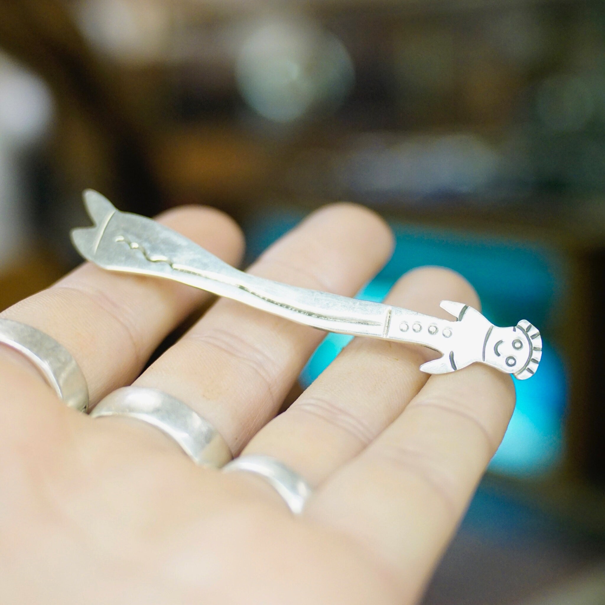 Vintage TAXCO Sterling Silver Long Boy Brooch, Unique Silver Brooch Of Little Kid With Long Legs, Cute Statement Accessory, Mexico 925