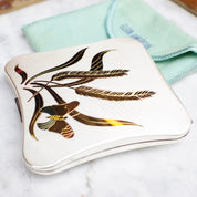 Vintage Elgin American Gold & Silver Tone Butterfly Compact, 1950's Compact Mirror And Power Puff Case, Makeup Compact With Etched Design
