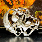 Vintage Sterling By Cini Virgo Cherub Brooch, Intricate Sterling Silver Cupid Pin, Art Nouveau, Virgo Zodiac/Astrological Sign, 925 Jewelry