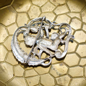 Vintage Sterling By Cini Virgo Cherub Brooch, Intricate Sterling Silver Cupid Pin, Art Nouveau, Virgo Zodiac/Astrological Sign, 925 Jewelry