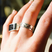 Vintage Sterling Silver Chinese Dragon Band Ring, Oxidized Silver Ring With Thin Dragon Design, Stackable Ring, 925 Jewelry, Size 9 1/4 US