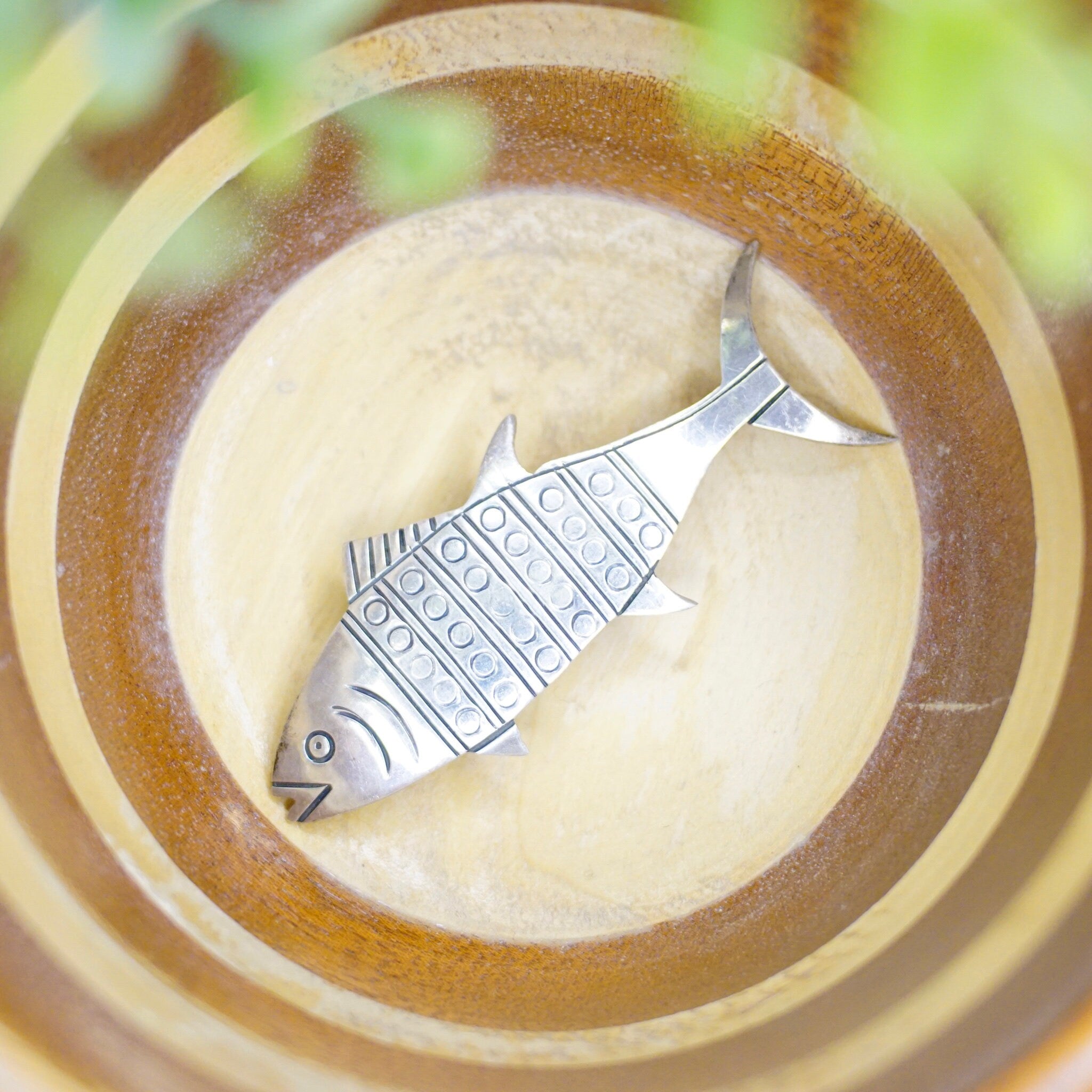 Vintage TAXCO Sterling Silver Fish Brooch, Hammered Silver Tuna Fish Pin, Solid Mexican Silver Brooch, Aquatic Life Jewelry, Mexico 925