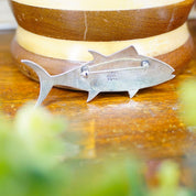 Vintage TAXCO Sterling Silver Fish Brooch, Hammered Silver Tuna Fish Pin, Solid Mexican Silver Brooch, Aquatic Life Jewelry, Mexico 925