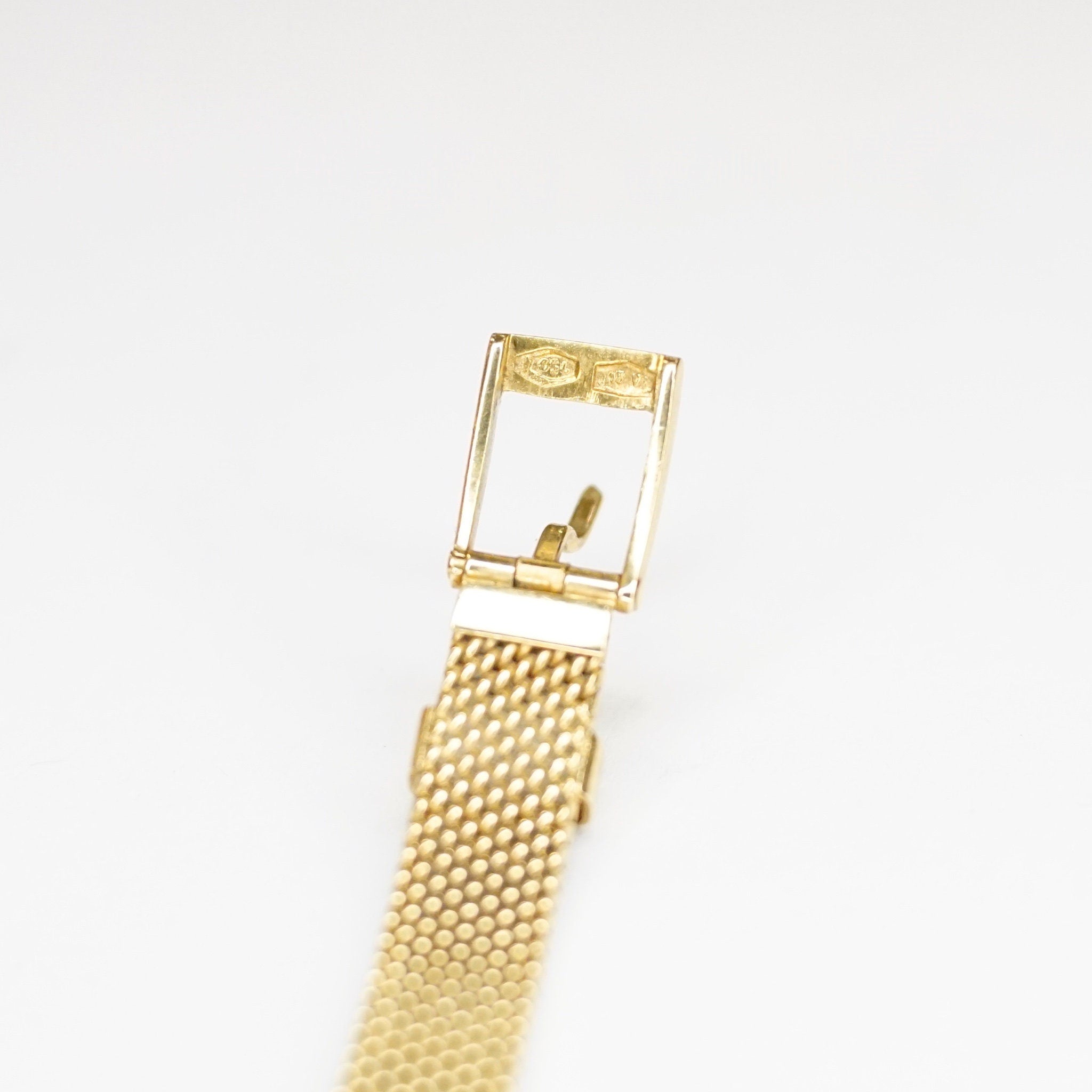 Vintage Italian 18K Gold Mesh Belt Ring, Adjustable Gold Ring With Ball Tassel, Unique Gold Belt Buckle Ring, Statement Jewelry, 750 15VI