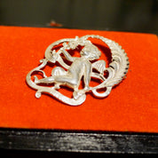 Vintage Sterling By Cini Virgo Cherub Brooch, Intricate Sterling Silver Cupid Pin, Art Nouveau, Virgo Zodiac/Astrological Sign, 925 Jewelry