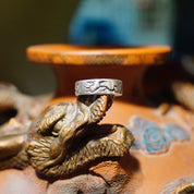 Vintage Sterling Silver Chinese Dragon Band Ring, Oxidized Silver Ring With Thin Dragon Design, Stackable Ring, 925 Jewelry, Size 9 1/4 US