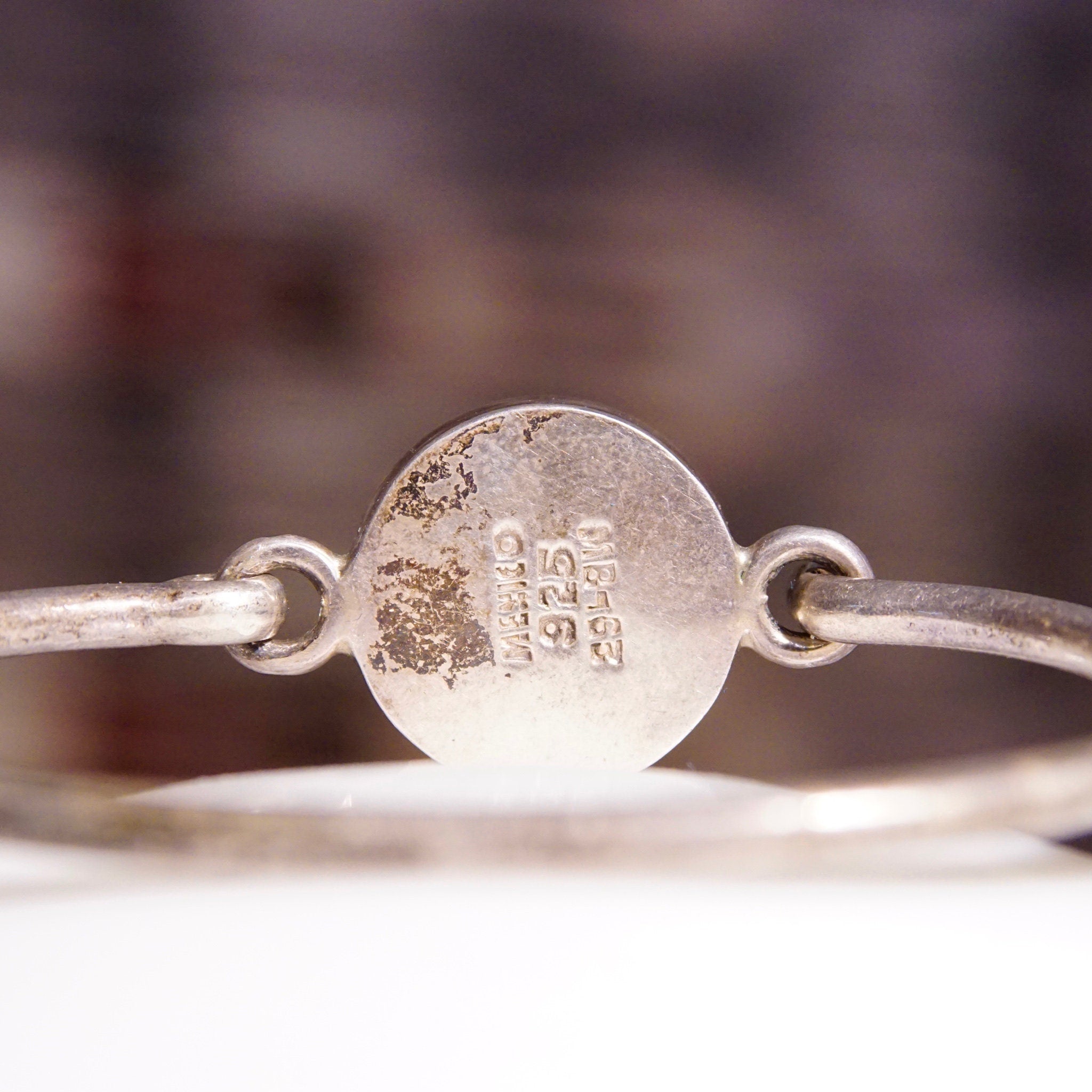 Vintage TAXCO Sterling Silver Gaspeite Hinged Bangle, Unique Silver Bracelet With Lime Green Stone, Modernist Jewlery, Mexico 925