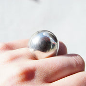 Vintage Sterling Silver Dome Ring, Chunky Silver Dome Ring, Hollow Silver Bubble Ring, 950 Silver, Modernist Ring, Statement Ring, Size 7 US